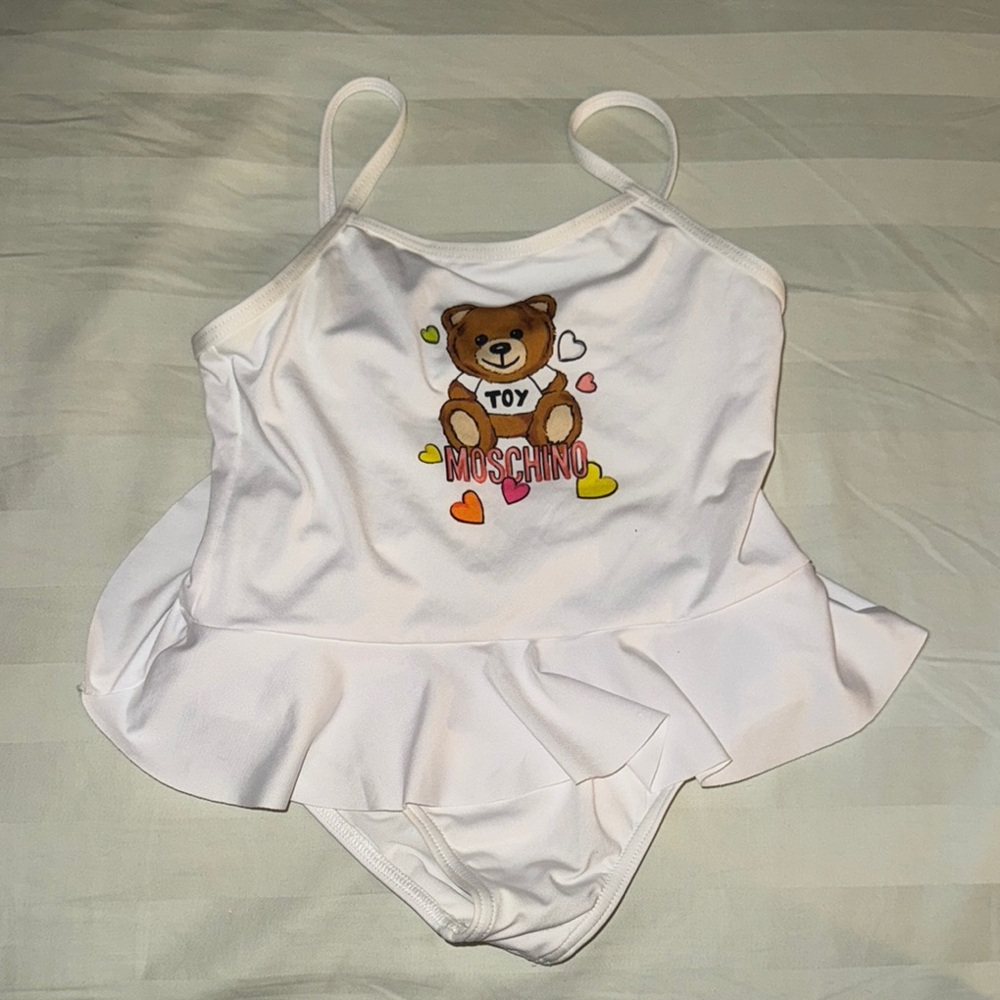 Moschino White Teddy Bear Swimsuit